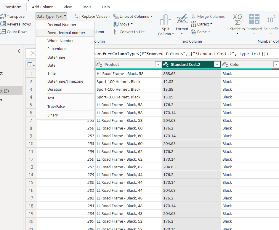 Converting Text Data Type to Number