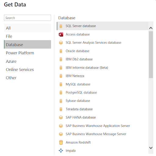 Database data source