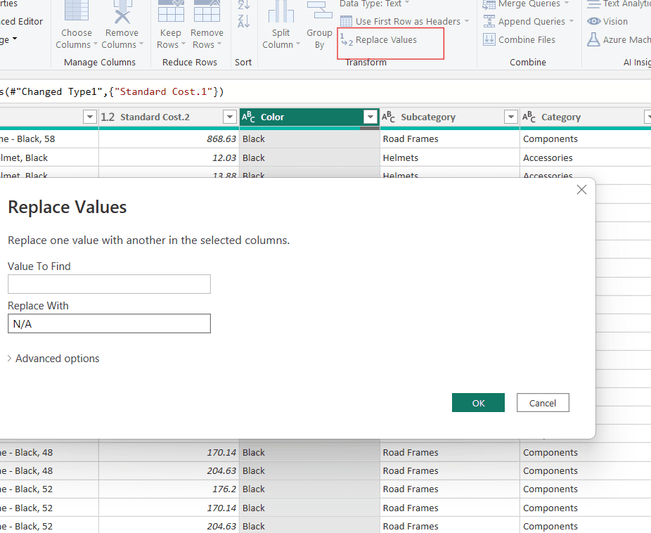 Replacing Missing Values with N/A