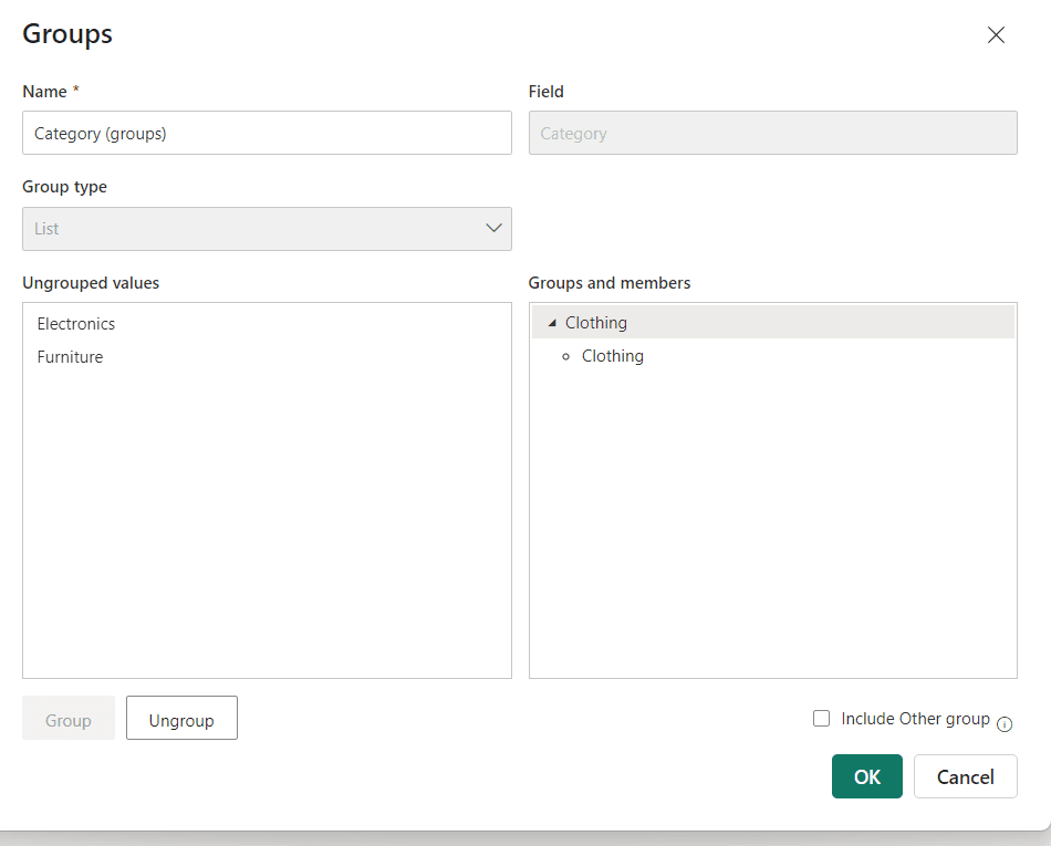 Assigning Values to a Group