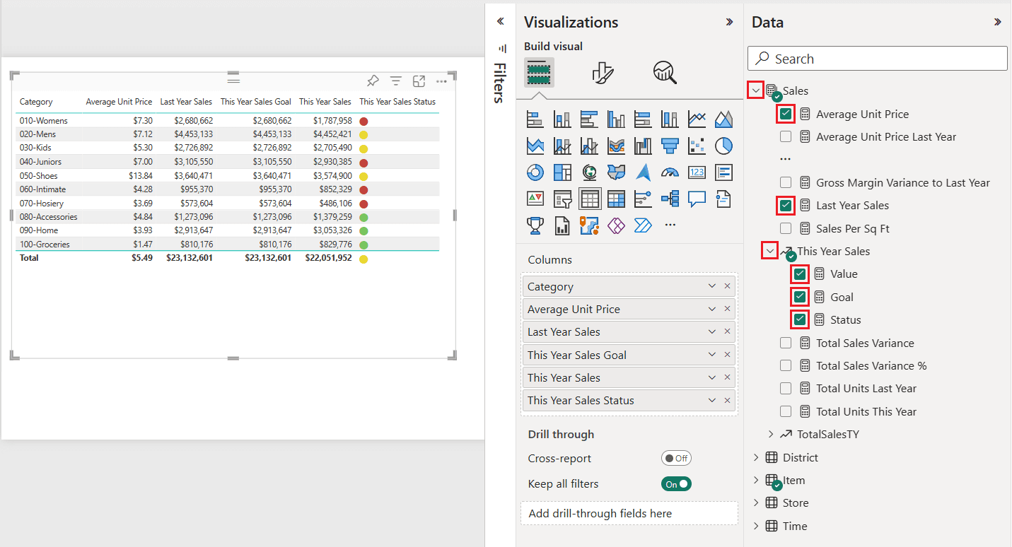 Tables in Power BI